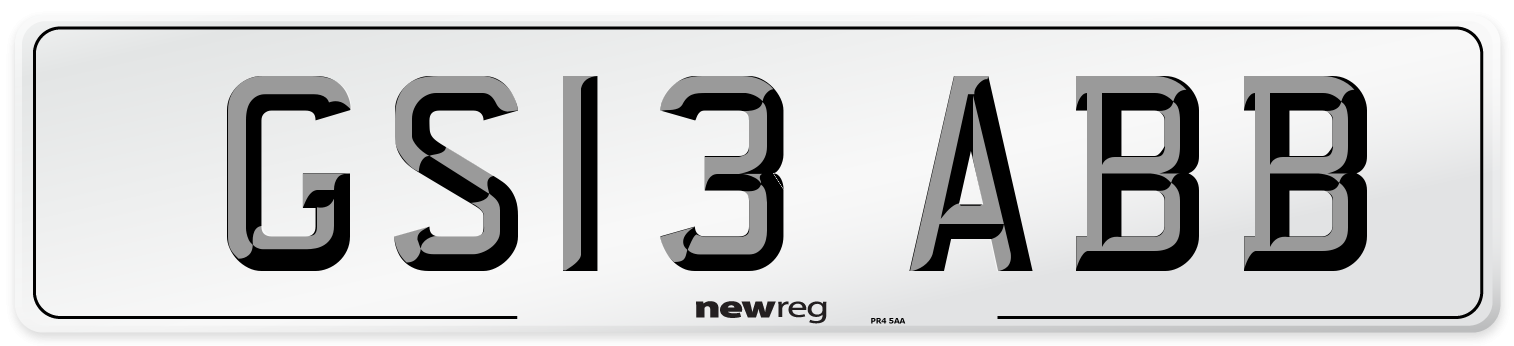 GS13 ABB Number Plate from New Reg
